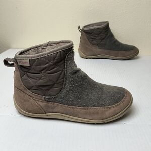 Columbia 6 Omni - Tech Waterproof Breathable Gray and Brown Quilted Ankle Boots